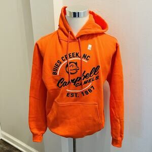 Campbell Camels Buies Creek NC Logo Hooded Sweatshirt - Orange Medium (A0130)